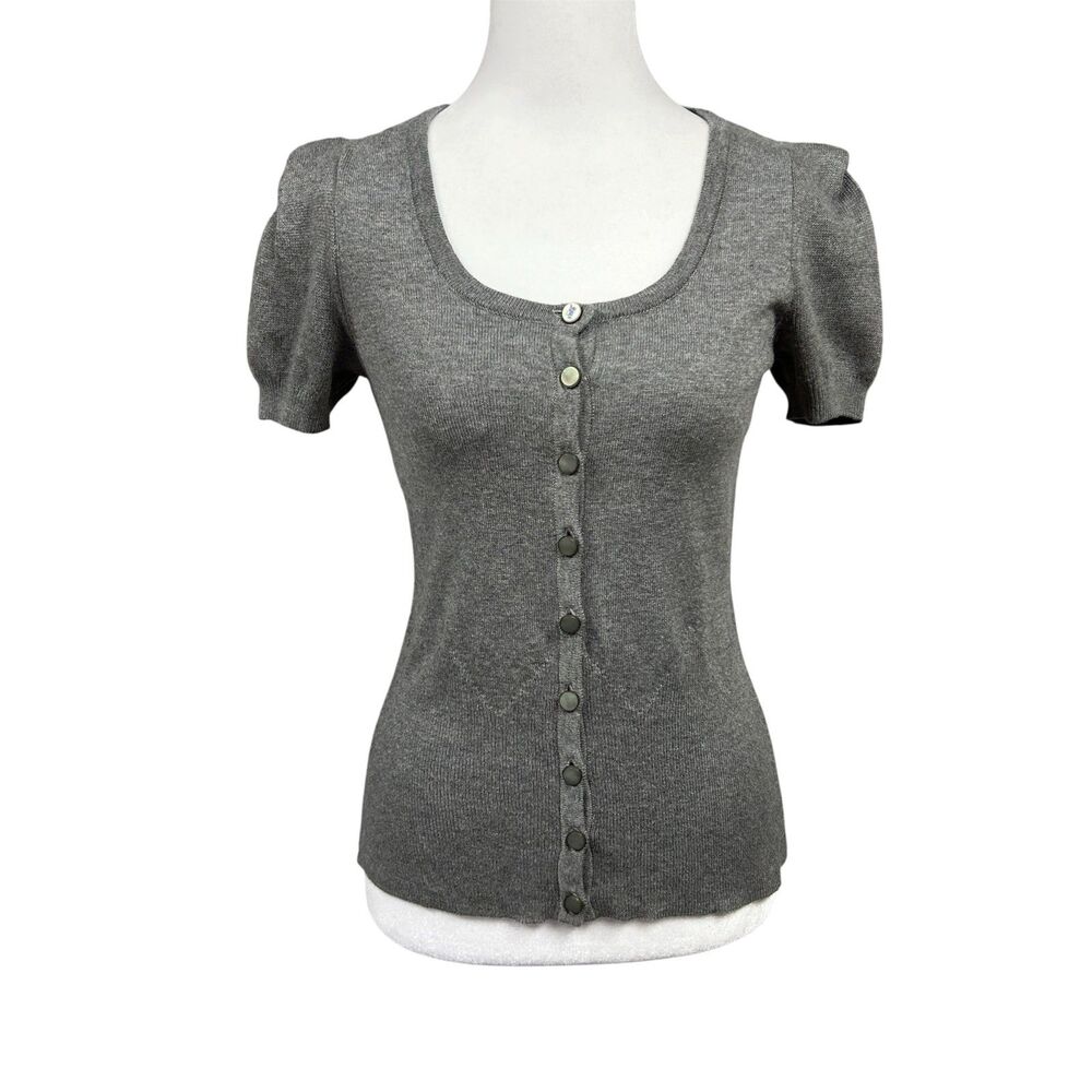 Moth Knit Button Up Cardigan Top Sz XS Gray